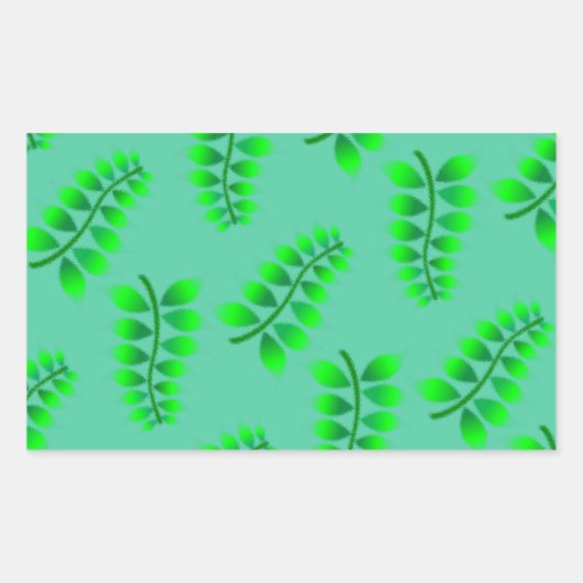 Sponged Foliage Pattern Rechthoekige Sticker (Voorkant)