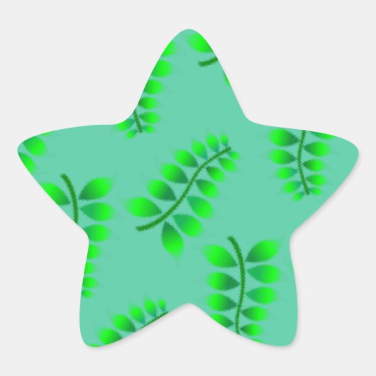 Sponged Foliage Pattern Ster Sticker (Voorkant)