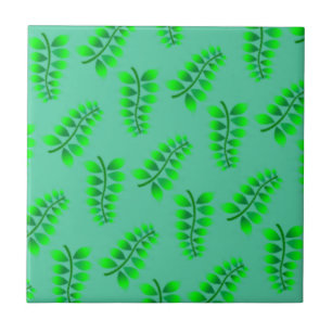 Sponged Foliage Pattern Tegeltje