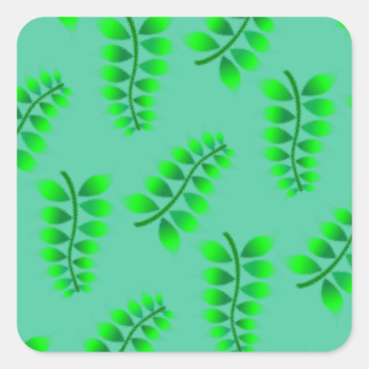 Sponged Foliage Pattern Vierkante Sticker (Voorkant)
