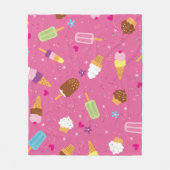 Sponken, cupcakes, consumptie-ijs en popsicles fleece deken (Voorkant)