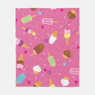 Sponken, cupcakes, consumptie-ijs en popsicles fleece deken