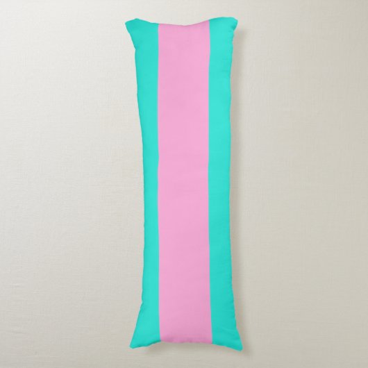 Sponky Pink en Aqua Stripes Lichaamskussen (Voorkant Verticaal)