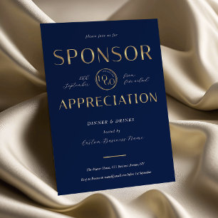 Sponsor Erkenning Navy & Goud Logo Zakelijk Kaart