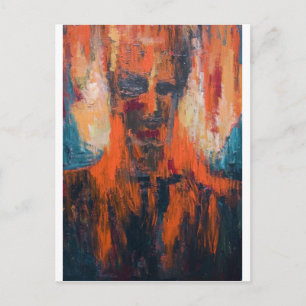 Spontane menselijke verbranding (abstract portret) briefkaart