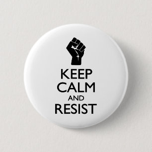 Spoof Blijf kalm en weersta politieke symbolen Ronde Button 5,7 Cm