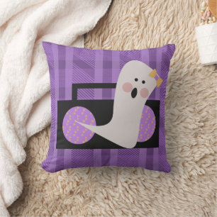 Spook 80s 90s Paarse Geruite Halloween Kussen