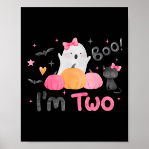 Spook Boo ik ben twee 2 jaar oud Halloween Kids 2d Poster