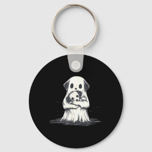 Spook die puppyhond vasthoudt, grappig Halloween-k Sleutelhanger