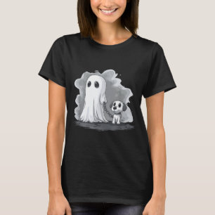 Spook die puppyhond vasthoudt, grappig Halloween-k T-shirt