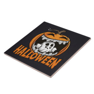 Spook die tevoorschijn komt uit een gigantische Ha Tegeltje