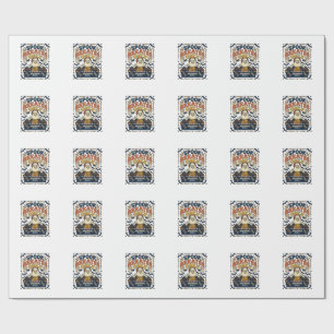 Spook DJ Spooky Beats Vintage Gravure Halloween Cadeaupapier