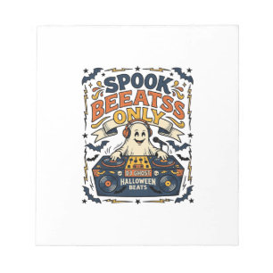 Spook DJ Spooky Beats Vintage Gravure Halloween  Notitieblok