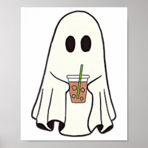 Spook Drink Koffie Grappig Halloween Kostuum Coff Poster