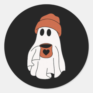 Spook Drink Koffie Grappig Halloween Kostuum Coff Ronde Sticker