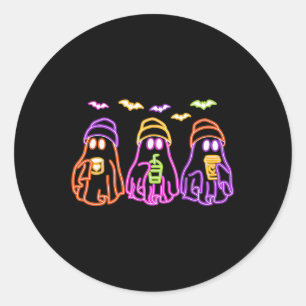 Spook Drink Koffie Grappig Halloween Kostuum Coff Ronde Sticker