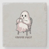 Spook drink koffie stenen onderzetter (Voorkant)