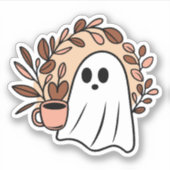 Spook en koffie sticker (Voorkant)