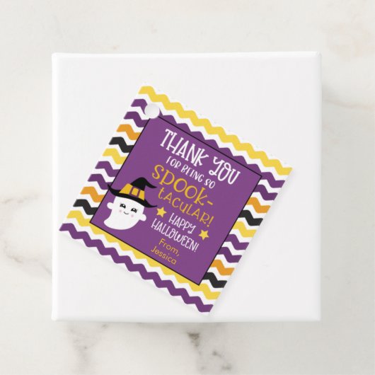 Spook en Pompoen Kinder Halloween Bedankjes Labels (In situ)