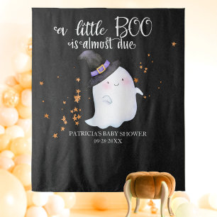 Spook Halloween Kleine Boe Baby Shower Achtergrond Wandkleed