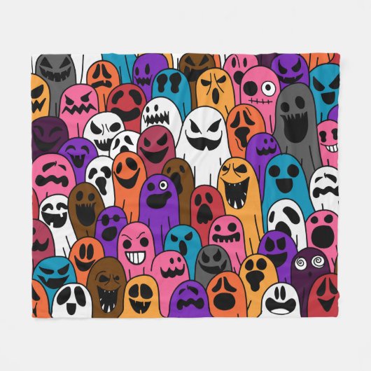 Spook Halloween Spooky Sjaal Patroon Fleece Deken (Voorkant (Horizontaal))
