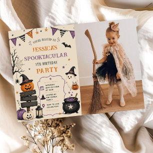 Spook Halloween Verjaardag Spooktacular Foto Kaart