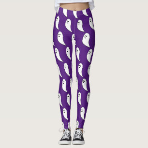Spook Halloween wit schattig patroon paarse Leggings