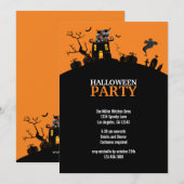 Spook Hill Halloween Party Invitation Kaart (Voorkant / Achterkant)