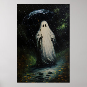 Spook in de regen kunstprint Spooky Cottagecore Poster