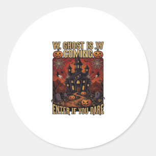 Spook komt Halloween Spokenhuis Pompoenen B Ronde Sticker
