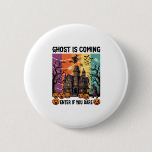 Spook komt Halloween-spookhuis Heksenpomp Ronde Button 5,7 Cm