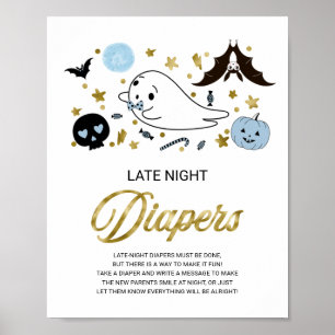 Spook Late Night Luiers Baby Shower Spel Bord Poster