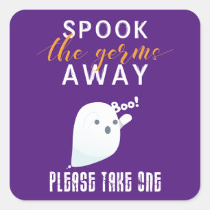 Spook les germes loin Halloween violet autocollant
