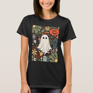 Spook met bloemen Halloween Bloemen Pompoen Ghost T-shirt