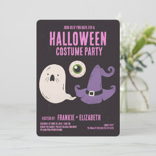 Spook Met Heks Halloween Kostuum Feest Kaart