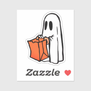 Spook met truc voor het behandelen van Halloween Sticker