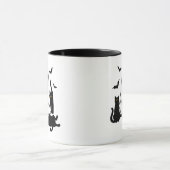 Spook met zwarte katten Halloween Mok (Midden)