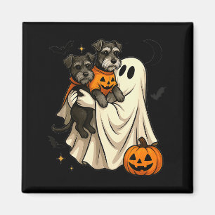 Spook Miniature Schnauzer Hond Halloween Magneet