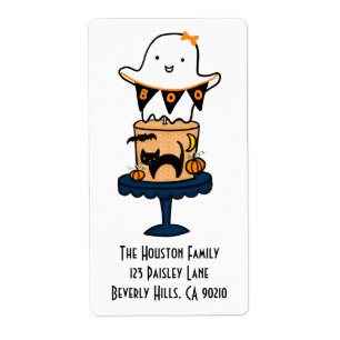 Spook op Halloween Cake Etiket