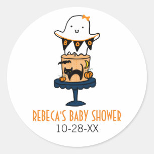 Spook op Halloween Taart Ronde Sticker