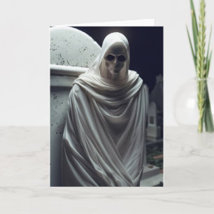 Spook op het kerkhof Halloween Feestdagen Kaart