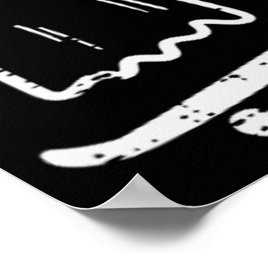 Spook Op Skateboard Leuk Retro Halloween Kostuum B Poster (Hoek)