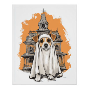 Spook Pup � Griezelige Hond Kostuum Perfect Poster