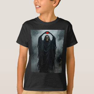 Spook rode hart hand eng gezicht horror poster t-shirt