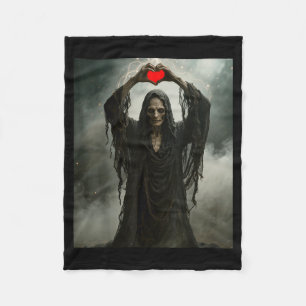 Spook rode hart handen eng gezicht halloween fleece deken
