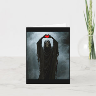 Spook rode hart handen eng gezicht halloween kaart