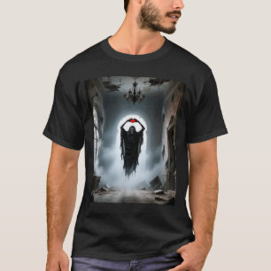 Spook rode hart handen eng gezicht halloween t-shirt