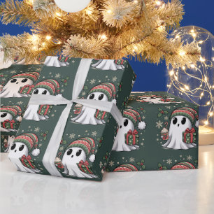 Spook Santa Kerst Vakantie Kerstmis Halloween Spoo Cadeaupapier