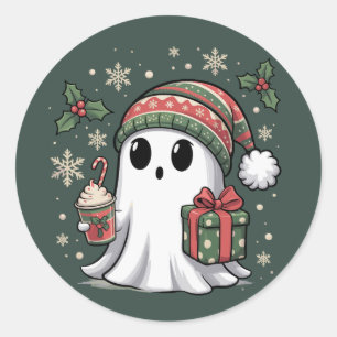 Spook Santa Kerst Vakantie Kerstmis Halloween Spoo Ronde Sticker