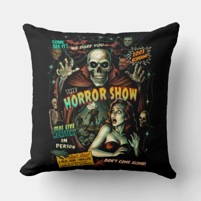 Spook Show Horror Retro Pillow Kussen (Voorkant)
